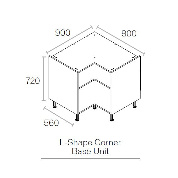 Excel-Cab L-Shape Corner Base Cabinet