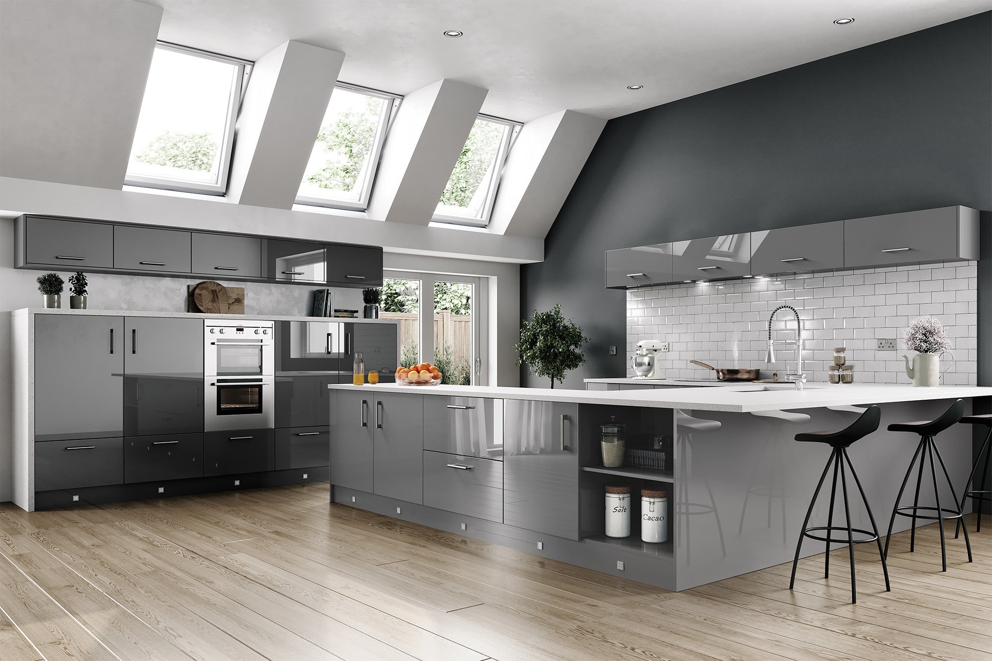 TALL L CWALLCPOST VIVO GLOSS DUST GREY