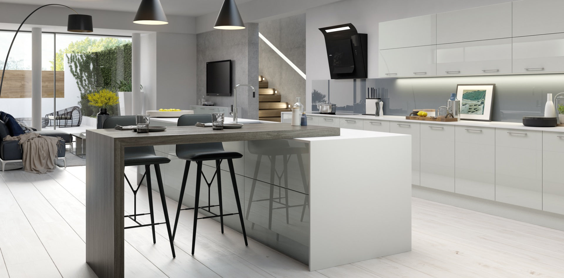 TALL L CWALLCPOST VIVO GLOSS LIGHT GREY