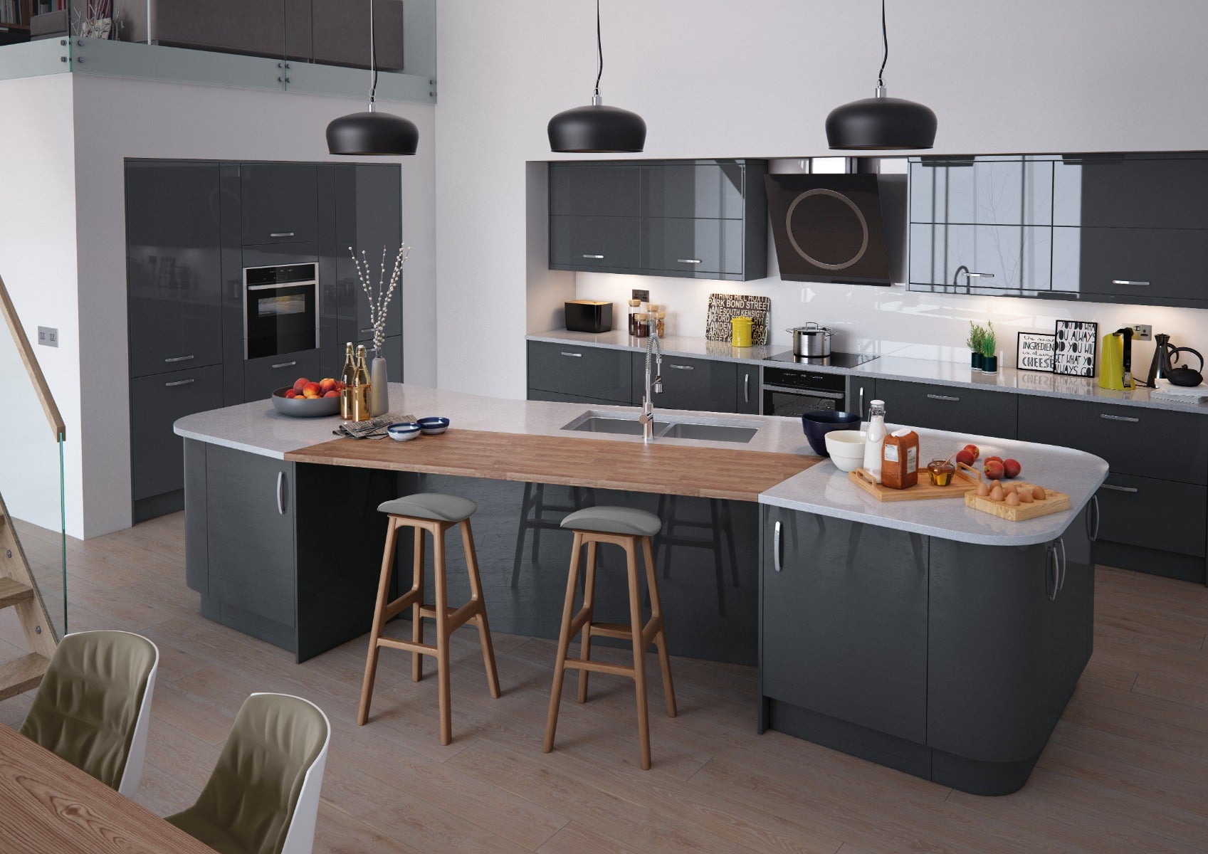 TALL L CWALLCPOST VIVO GLOSS ANTHRACITE