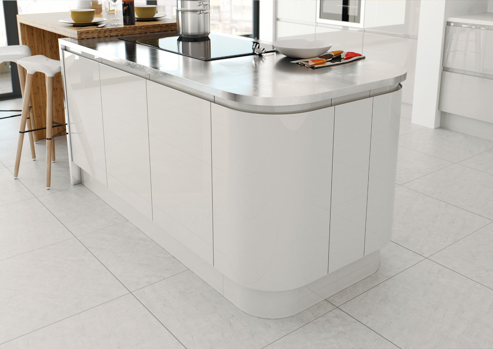 TALL L CWALLCPOST LUCENTE GLOSS LIGHT GREY