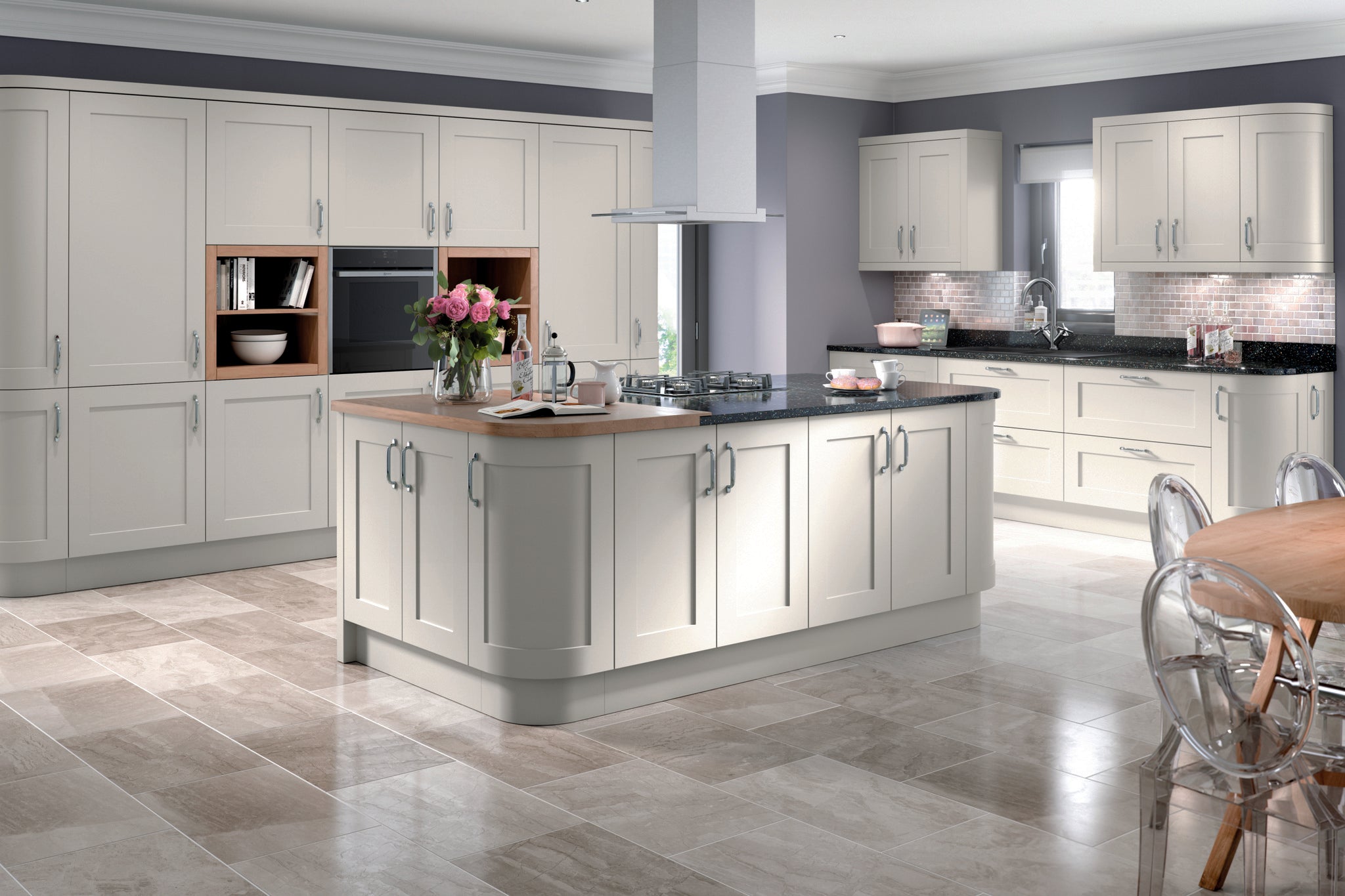 TALL L CORNER WALL CPOST OXFORD LIGHT GREY